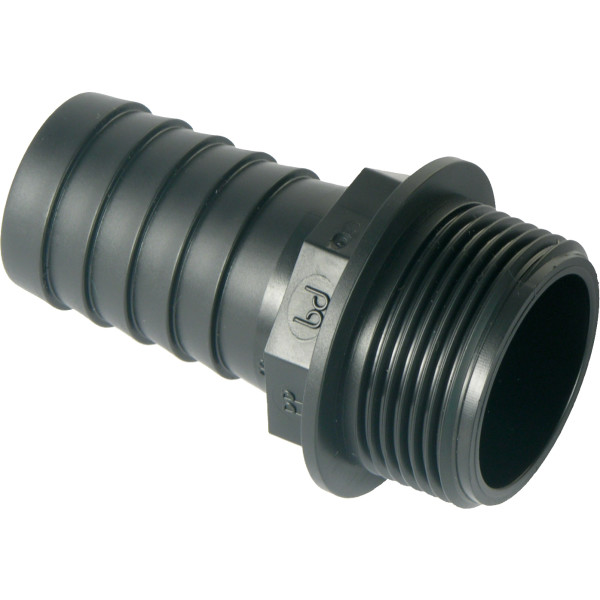 PP- Straight Hose Nozzles with Male thread - Black