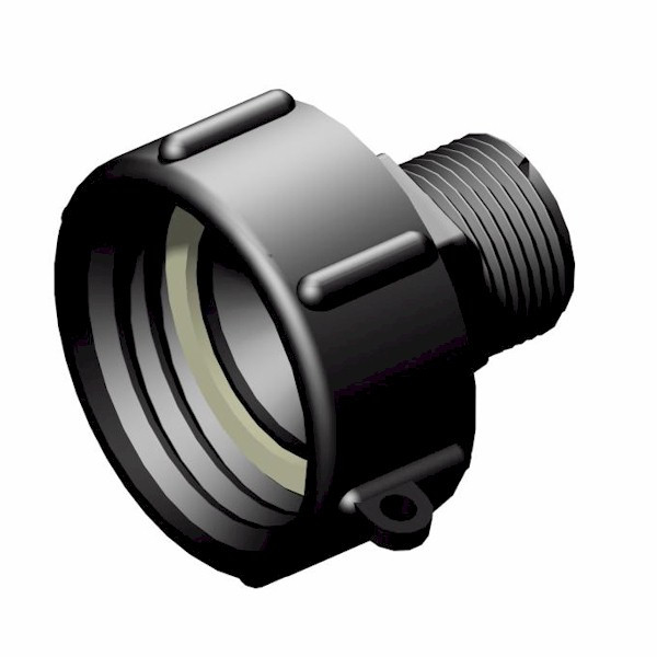 IBC ADAPTER 2" S60-60mm to 360 degree SWIVELING 1" BSP Male Thread 