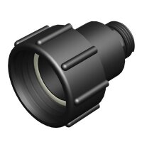 IBC Adapter | S60x6 | 1" buitendraad - draaibaar met O-ring | Polypropyleen