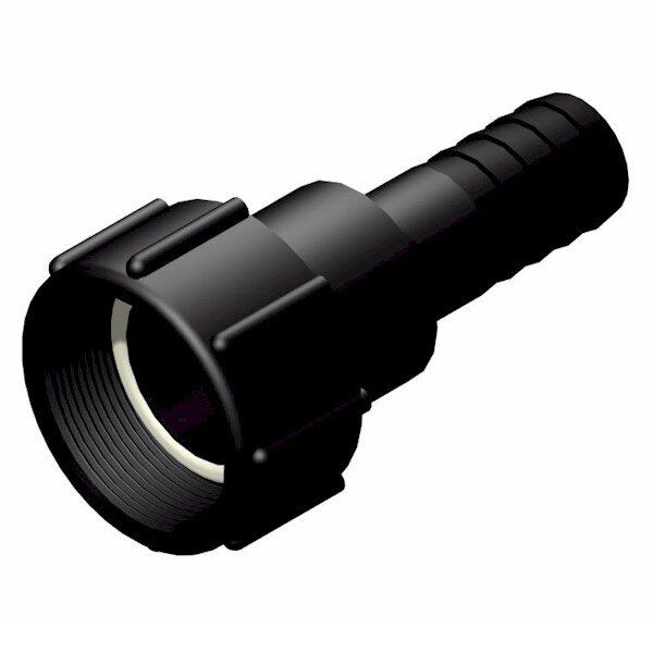 IBC Adapter | 2" NPS | 1"1/4 (32mm) hose barb - rotating | Polypropylene