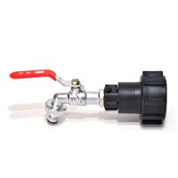 IBC Adapters | S60x6 | met MT messing aftapkraan en snelkoppeling | Polypropyleen