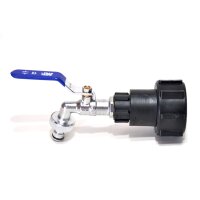 IBC Adapters | S60x6 | met MT messing aftapkraan en snelkoppeling | Polypropyleen