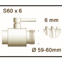 IBC Adapter | S60x6 | MT brass 3/4" drain valve | quick coupling | Polypropylene