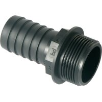 PP- Rechte Slangtule 50mm x 1"1/2 M - Zwart
