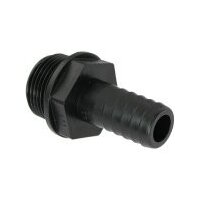 PP- Rechte Slangtule 50mm x 1"1/2 M - Zwart