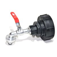 IBC Adapter | S100x8 | MT messing aftapkraan 3/4" | snelkoppeling | Polypropyleen