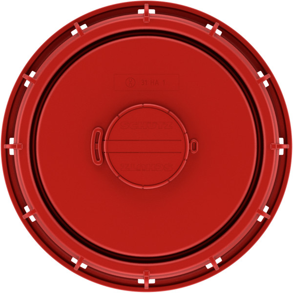 Red NW225 IBC inlet cap - 2 &quot;G + valve - EPDM
