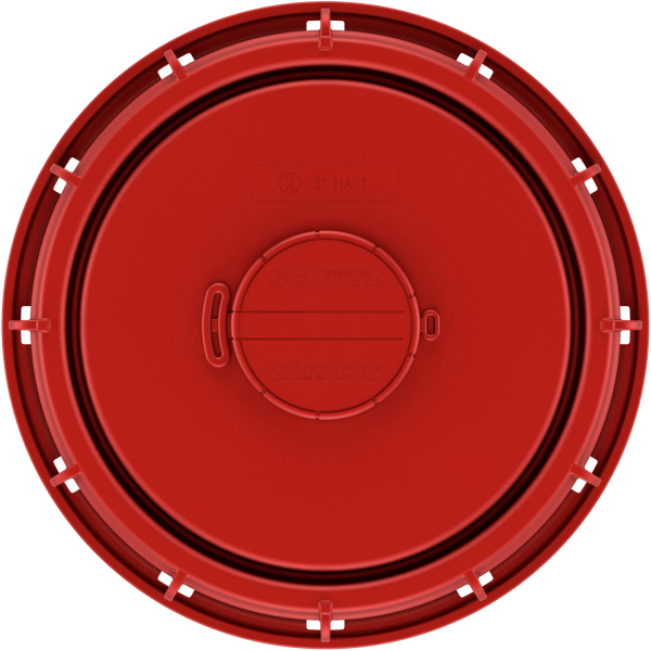 Red NW225 IBC inlet cap - 2 "G + valve - EPDM