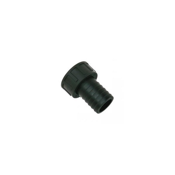 PP- Straight Hose Nozzles x Swivel ring nut 25mm x 1"1/4 F - Black