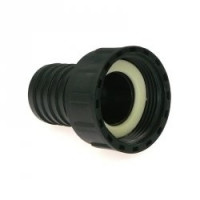 PP- Straight Hose Nozzles x Swivel ring nut 30mm x 1"1/4 F - Black