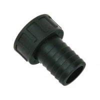 PP- Straight Hose Nozzles x Swivel ring nut 35mm x 1"1/2 F - Black