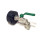 IBC Adapter 2"1/8 BSP + RIV 3/4" Brass Ball faucet with Hose tail (Polypropylen)