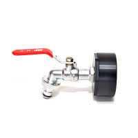 IBC Adapters 2" BSP + MT Brass Ball faucet with...
