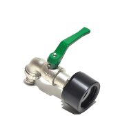 IBC Adapter | S75x6 | 1"1/4 brass drain tap | hose tail | PE-HD