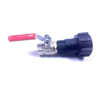 IBC Adapters | S60x6 | with brass ball valve female thread | Polypropylene