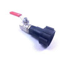 IBC Adapters | S60x6 | with brass ball valve female thread | Polypropylene