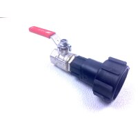 IBC Adapter | S60x6 | Messing-Kugelhahn 1" Innengewinde | Polypropylen
