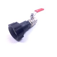 IBC Adapter | S60x6 | Messing-Kugelhahn 1" Innengewinde | Polypropylen