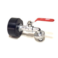 IBC Adapter S75x6 + MT Brass Ball faucet 1" with quick connector (PE-HD)