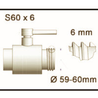 Nozzle kit 6m with 1&quot; (25mm) &gt; S60x6 Adapter (Polypropylene)
