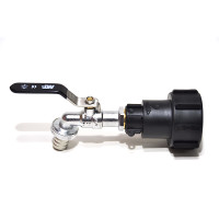 IBC Adapters S60x6 + MT Brass Ball faucet with hose tail (Polypropylen)