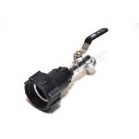 IBC Adapters | S60x6 | with MT brass drain valve and hose barb | Polypropylene