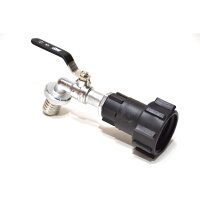 Adaptateur IBC | S60x6 | robinet de vidange en laiton MT 1" | douille cannelée | Polypropylène