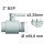 IBC Adapter 2" BSP + RIV messing aftapkraan 3/8" met slangtule (PE-HD)