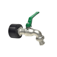 IBC Adapter 2" BSP + RIV 1"1/4 Brass Ball faucet with Hose tail (Polypropylen)