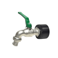 IBC Adapter 2" BSP + RIV 1"1/4 Brass Ball faucet with Hose tail (Polypropylen)