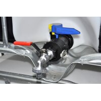 1" Camlock coupler + MT® brass drain valve | 1/2" garden hose quick coupling | Polypropylene