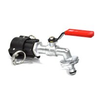 1" Camlock coupler + MT® brass drain valve | 1/2" garden hose quick coupling | Polypropylene
