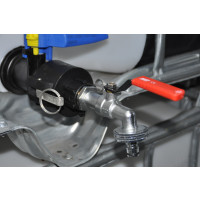 Raccord Camlock 2" + robinet MT en laiton avec raccord tuyaux (Polypropylène)