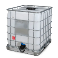 Neu (Ecobulk) IBC | 1000 l | Stahlpalette | NW225 | S100x8 | DN80 | Schütz