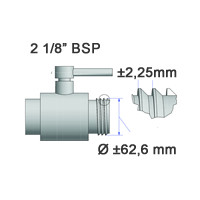 IBC Adapter 2"1/8 BSP > Gardena koppeling 12,5mm (1/2") (PE-HD)