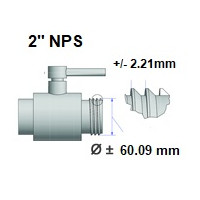IBC Adapter 2" NPS > 1"1/2 BSP Female thread (SS)