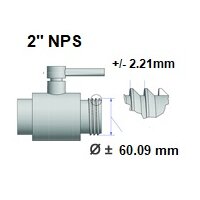 IBC Adapter | 2" NPS | MT messing aftapkraan 3/4" | snelkoppeling | Polypropyleen