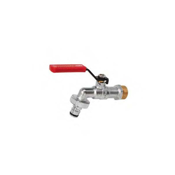 Roter MT® Messing Kugelauslaufhahn - Wasserhahn mit Quickconnector - Type 4142