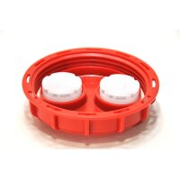 Red Schütz cap NW150 Double 2"G + 2xVentil - TPE-V