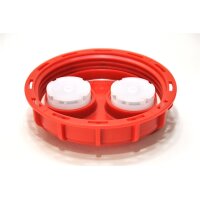 Red Schütz cap NW150 Double 2"G + 2xVentil - TPE-V