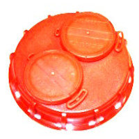 Couvercle Schütz rouge avec double bouchon 2"G + 2 ventille - TPE-V